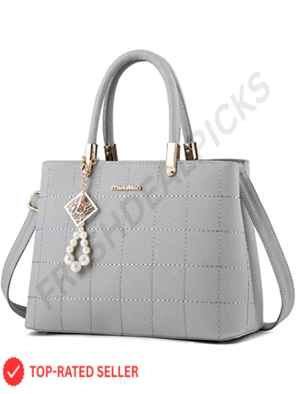 PU Leather Satchel Tote Shoulder Bag Top Handle with Removable Strap